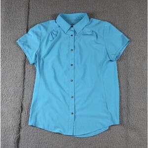 Kuhl Womens Shirt Small Blue Button Up Short Sleeve Hiking Fishing